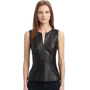 Theory Leather Peplum Blouse S61-14